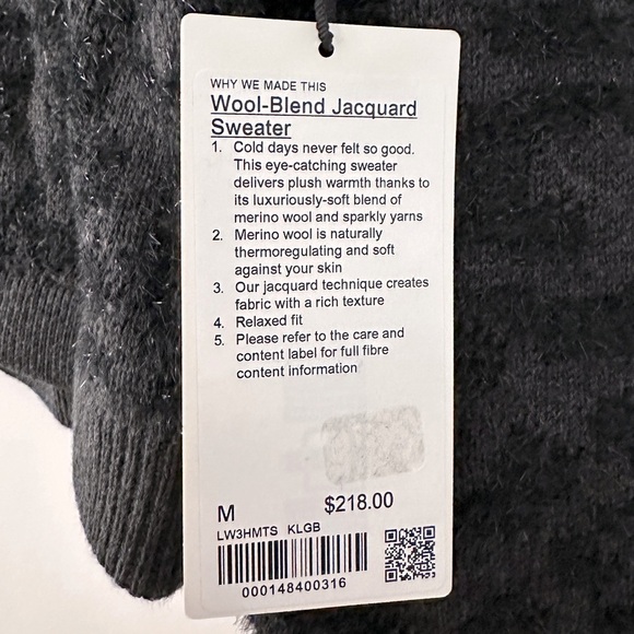 Lululemon Wool-Blend Jacquard Sweater in Charcoal - Picture 2 of 3